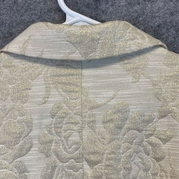 GEORGE Me Designs By Mark Eisen Blazer Women's Size 12 Cream Floral Metallic - Picture 10 of 13